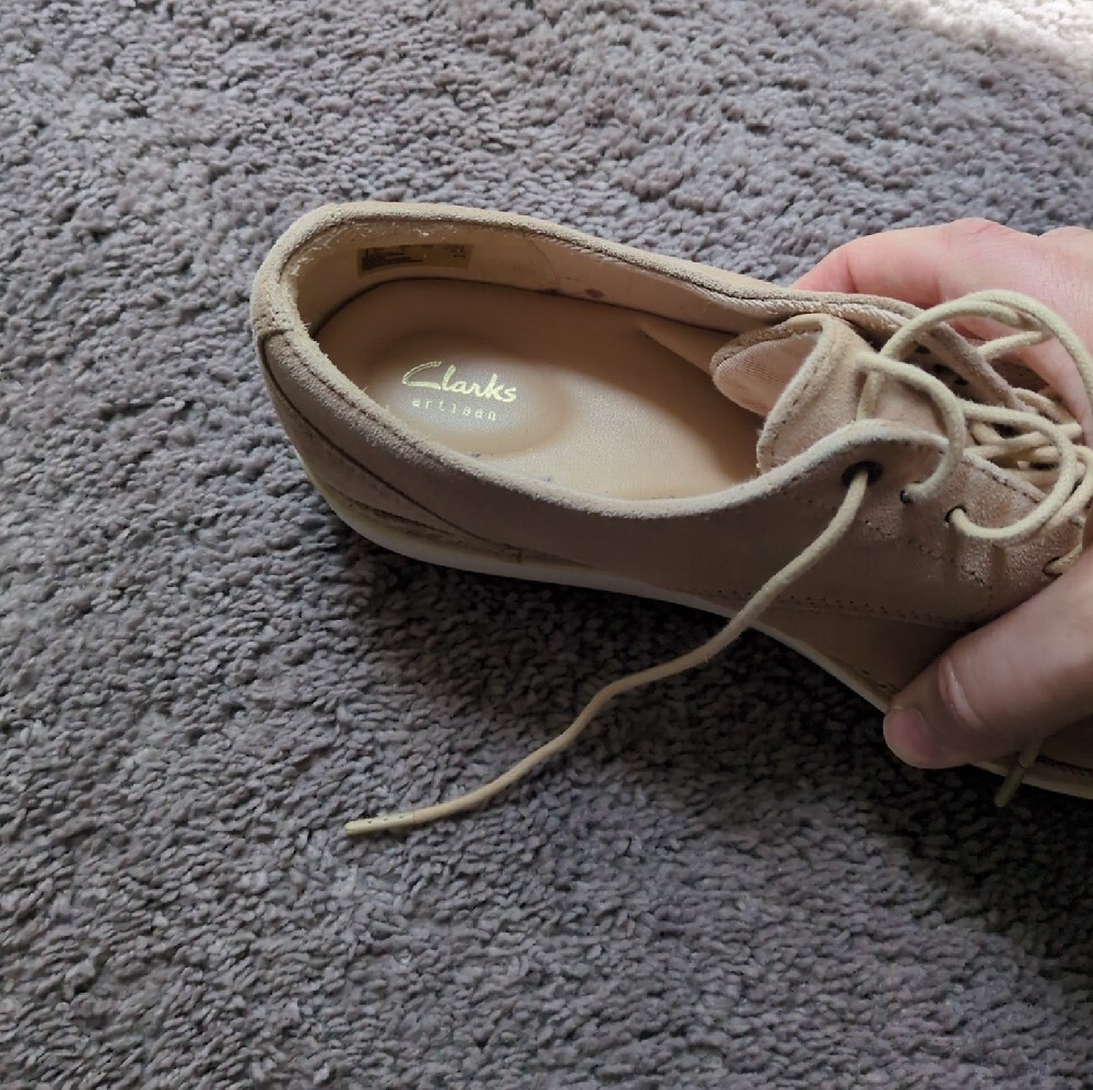 Clarks artisan pink suede lace Oxfords, size 8 - Picture 3 of 8